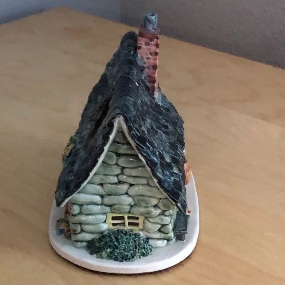 VTG Ann Cox Ceramics English Cottage Candle Holder Figurine Handmade in England